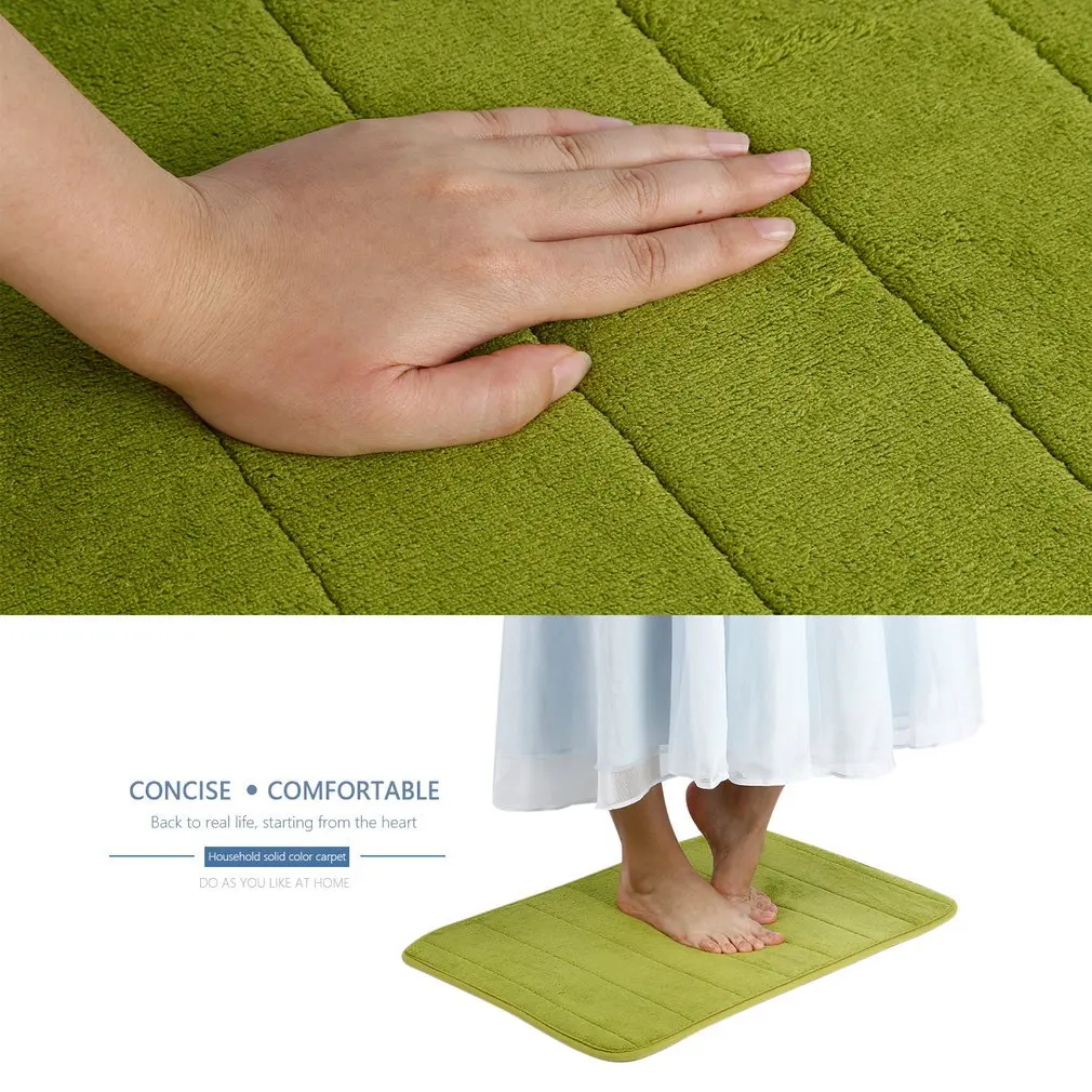 Bathroom Memory Foam Bath Mat Carpet Rug Non-slip Absorbent fleece Bedroom kitchen Floor Doormat Carpets Non Skid Soft Coral New