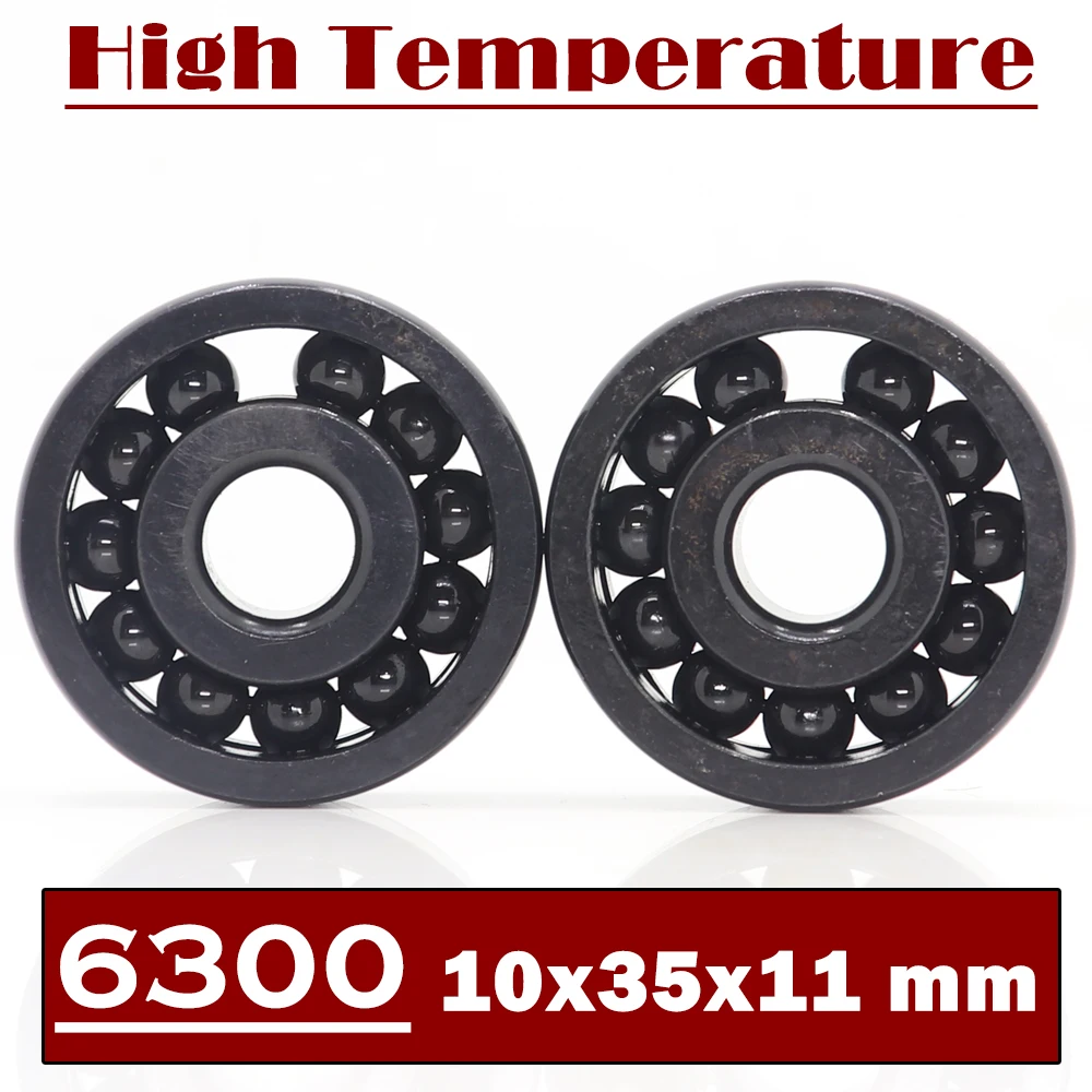 6300 High Temperature Bearing 10*35*11 mm ( 2 Pcs) 500 Degrees Celsius Full Ball Bearings