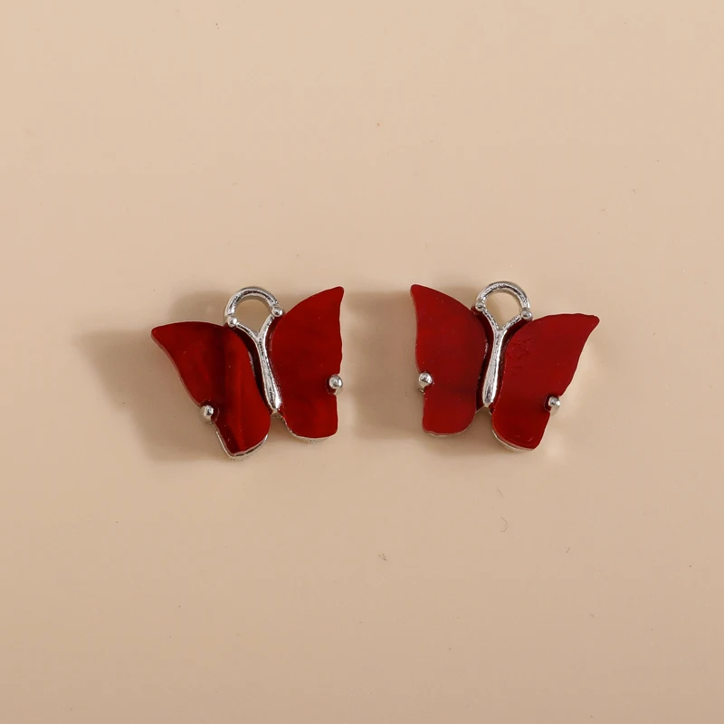 Leslie 10 stücke 12x10mm harz tier schmetterling charms für ohrringe diy handgemachte schmuck zubehör – Detail 11