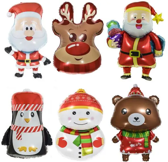 

New Christmas balloon Christmas decoration Santa snowman Christmas penguin elk aluminum film balloon