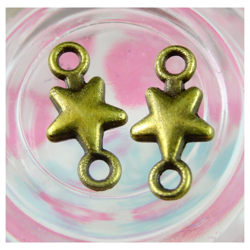 100pcs 15x7.5mm Antique Bronze Plated Star Connector Charm Diy Jewelry accessories Star Connnector Charm