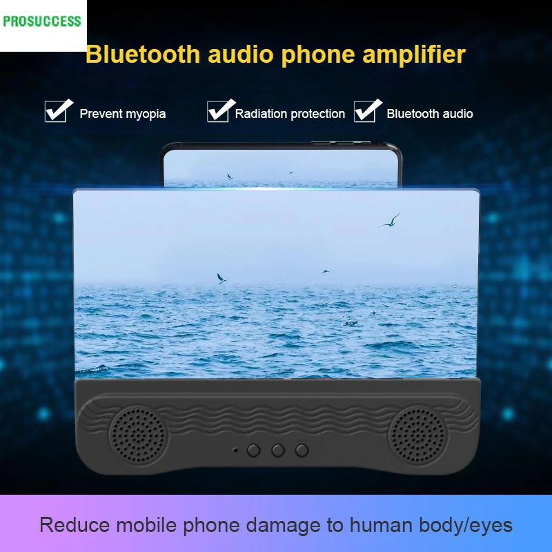 2021 New 4 In 1 K9 Anti-Ultraviolet Bluetooth Speaker 14 Inch HD Mobile Phone Screen Amplifier Holder emergency power supply