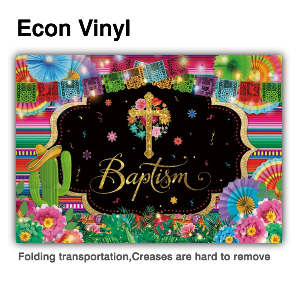 Allenjoy المكسيكي حفلة خلفية المعمودية بالتواصل الملونة استحمام الطفل الصبار الذهب عبر المشارب ديكور فوتوزون خلفية