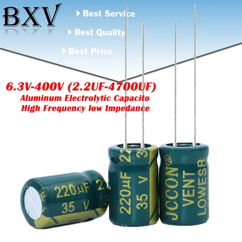 10V 16V 25V 35V 50V 400V Aluminum Capacitor 100UF 220UF 330UF 470UF 680UF 1000UF 1500UF 2200UF 3300UF High Frequency Low ESR