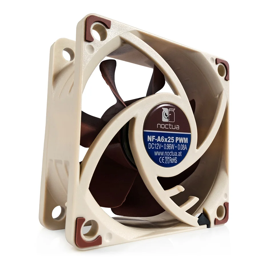 Noctua NF-A6x25 PWM 컴퓨터 케이스 팬 60mm 5V/12V 지능형 온도 제어 3pin/4pin 조용한 CPU 쿨러 팬