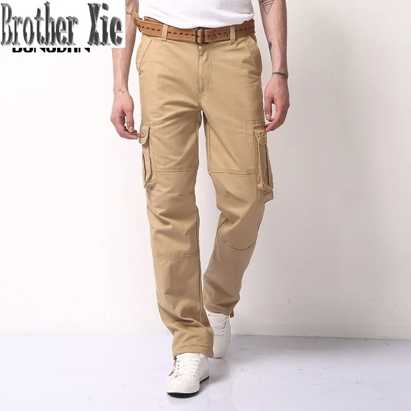 

New 2020 Spring Cargo Tactical Pants For men Casual Loose Style Multi Pocket Military Army Trousers Pluse size 28-40 42 44