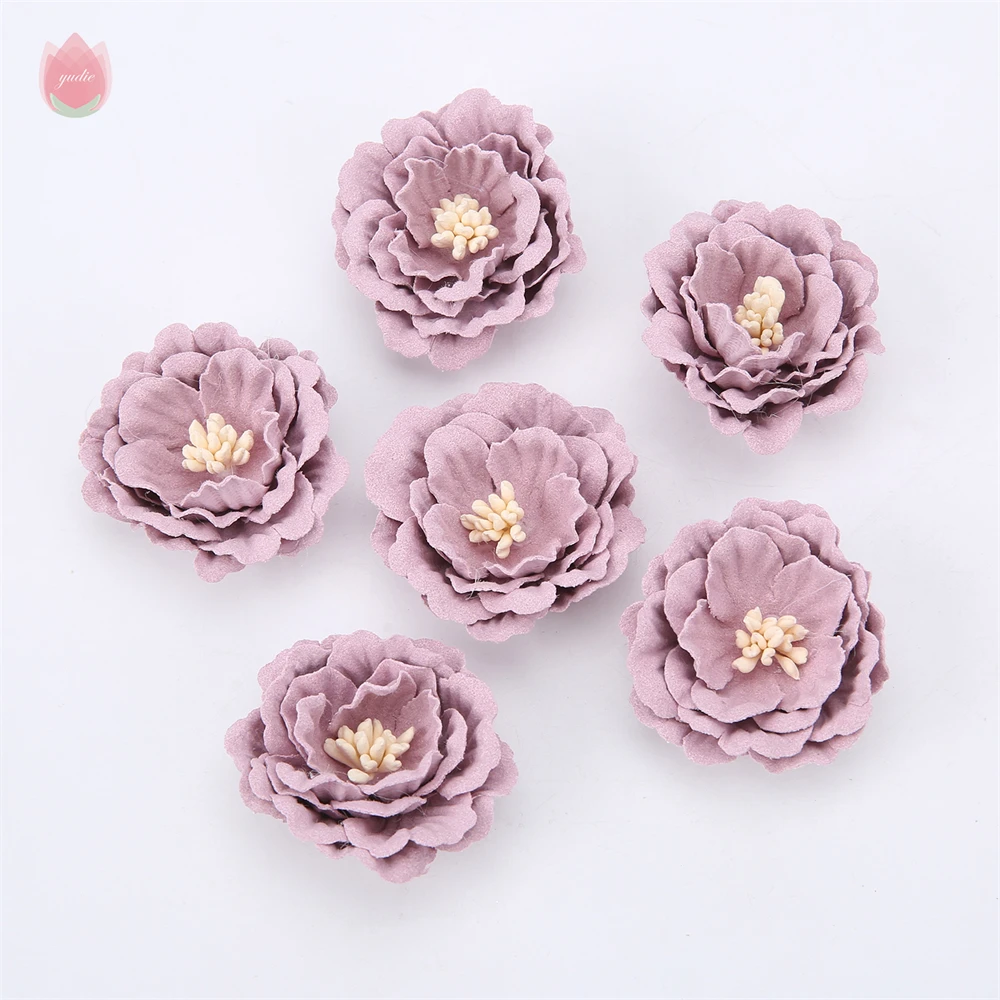 5/20Pcs 4Cm Artificial Flowers Head Silk Fake Flowers Diy Home Living Room Wedding Decoration Christmas Wreath New Year\'S Decor