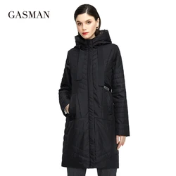 GASMAN women's spring jackets 2022 thin cotton jacket mid-length parkas pockets hooded fashion Casual Women autumn coat 20176