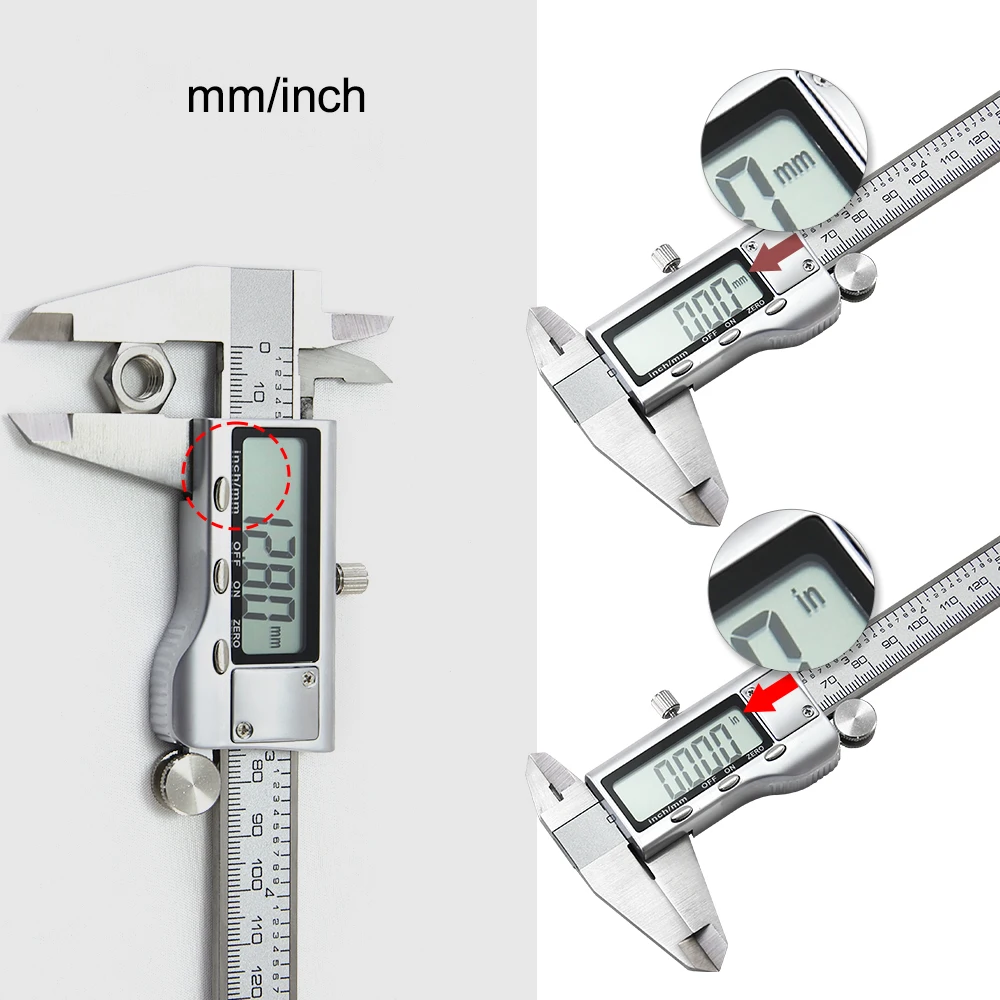 ALLSOME 0-150mm Vernier Caliper Plastic LCD Digital Caliper Measuring Tool