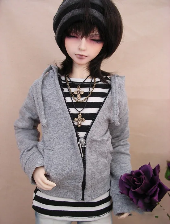 1/4 1/3 Scale BJD Clothes Zipper Sweatshirt Hooded Sweater Coat For BJD/SD MSD SD13 SD17 Uncle Doll Accessories C0971