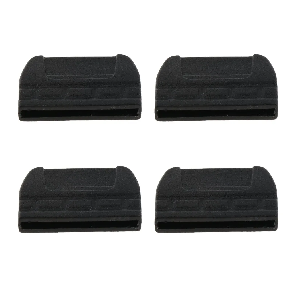 4pcs/set Backpack Webbing Belt Flat Tail Buckles End Clips Tips Black 0.79