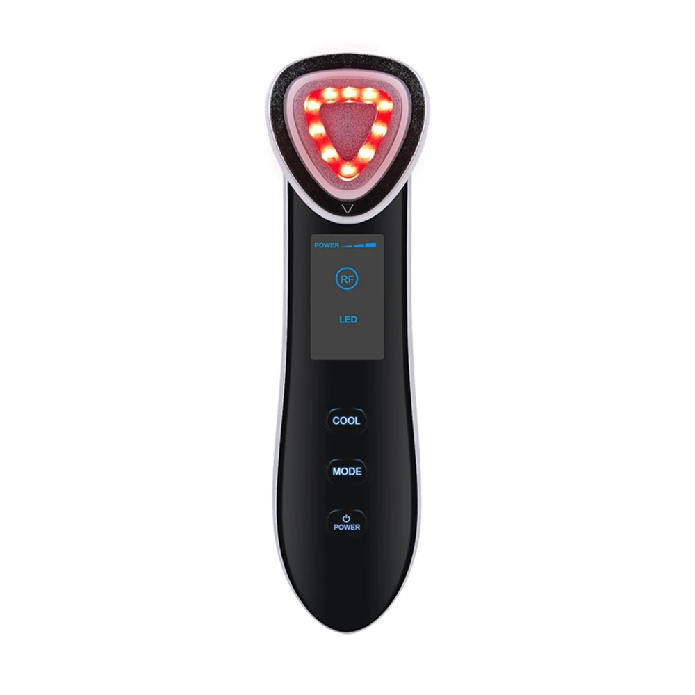 AOKO Rechargeable LED EMS  Beauty Machine Ion Beauty Device Cooling Hammer Face Lift Skin Tighten Skin Rejuvenat Facial Massager