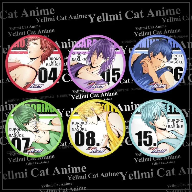 1pc 58mm Anime Kuroko No Basket Kagami Taiga Kise Ryota Brooch Badges Pins