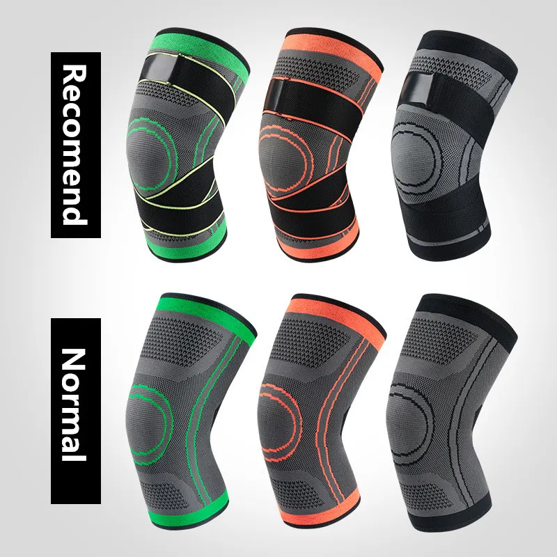 ZYSK 1 PCS Sport Fitness Running Knie Ondersteuning 3D Weven Knie Mouwen Gevoerde Bescherming Volleybal Basketbal Knee Protector Nieuwe