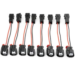 Set of 8PCS - EV1 to EV6 adapter LS1 LS6 LT1 EV1 Engine Wire Harness Cable to LS2 LS3 LS7 EV6 Fuel Injector Nozzle Adapters