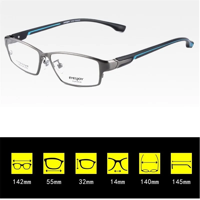 Vazrobe Titanium Eyeglasses Frames Men Reading Glasses Male Anti Blue Light Full Rim Spectacles for Prescription Ultralight