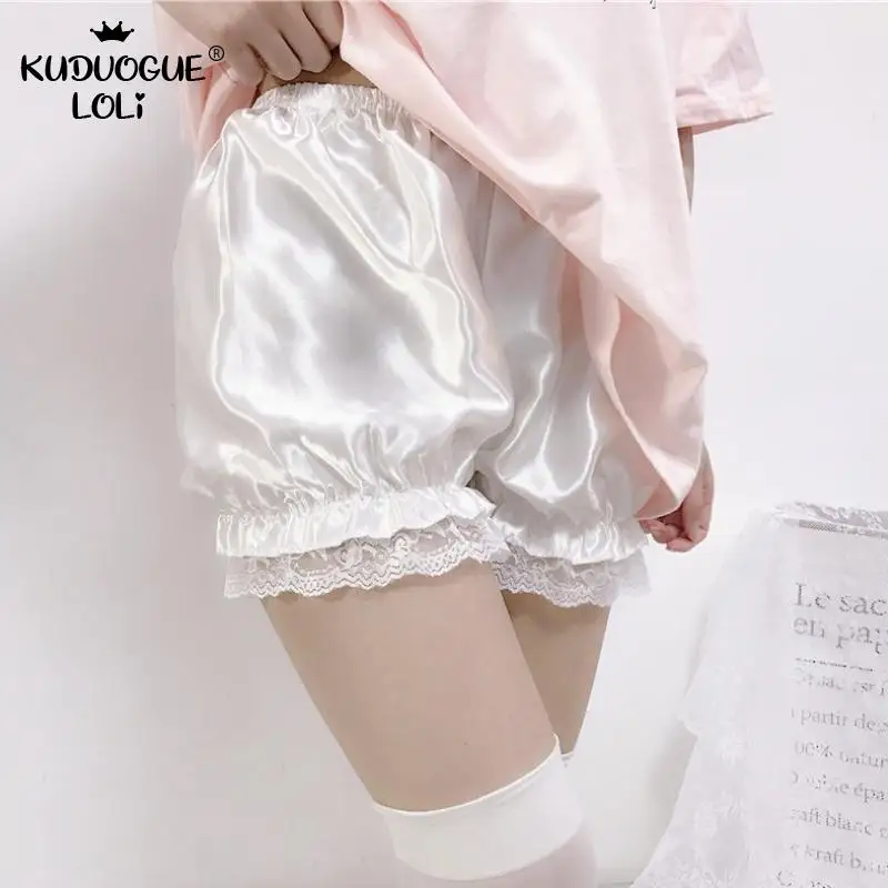 

Summer Safety Short Pants Lolita JK Girl Ruffles Legging Cute Lace Embroidery Pumpkin Shaped Lantern Shorts Autumn Summer Women