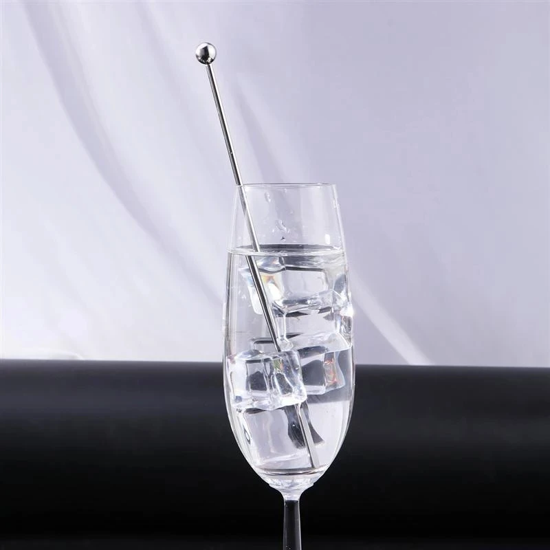 5Pcs 21cm Cocktail Stainless Steel Creative Mixing Sticks for Wedding Party Bar Cafe Swizzle Drill Glass Mixing Manual Rod