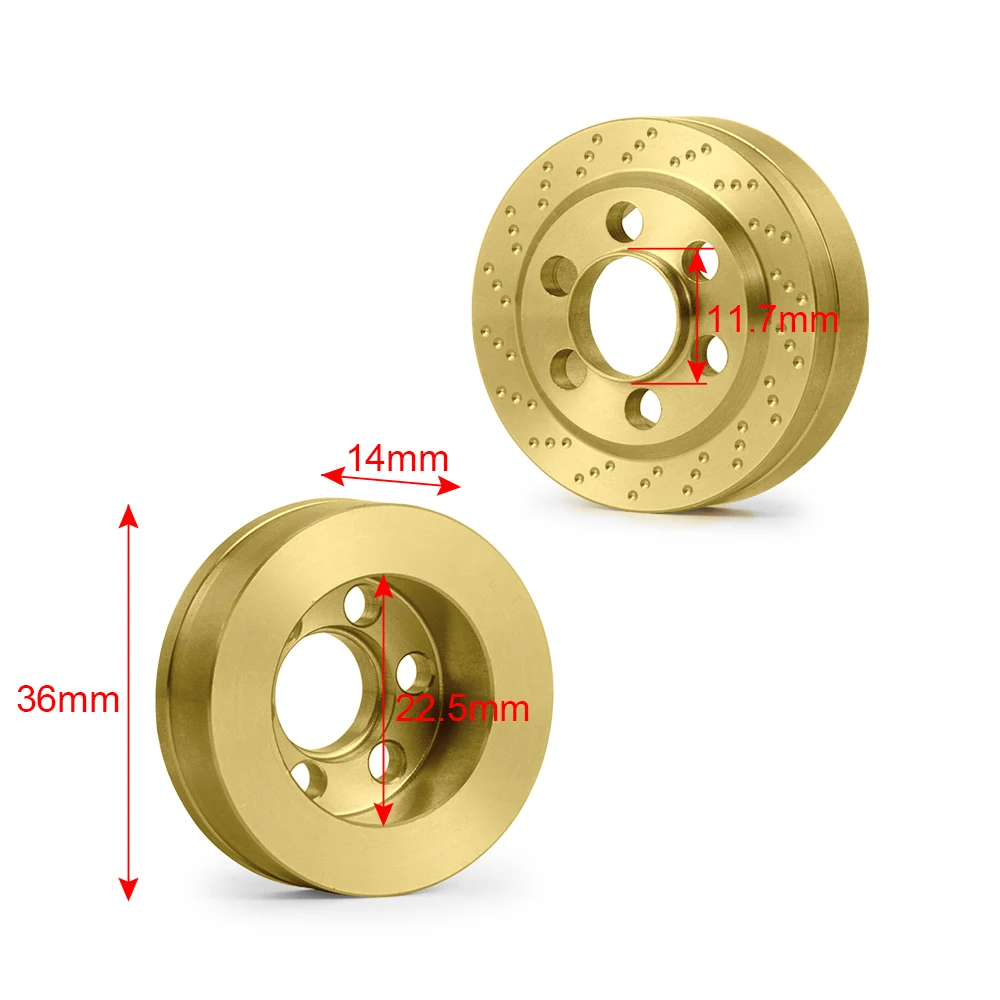 AXSPEED Brass Brake Disc Weights Internal Counterweight for 1.9 2.2 Inch Wheel Rims 1/10 RC Crawler TRX4 TRX6 Axial SCX10 Capra