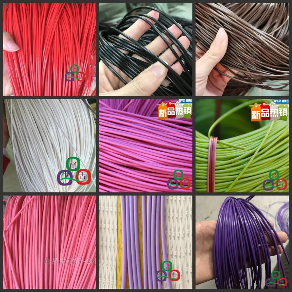 

500G Solid color Round PE rattan plastic imitation synthetic rattan weaving raw material for outdoor table chair basket etc