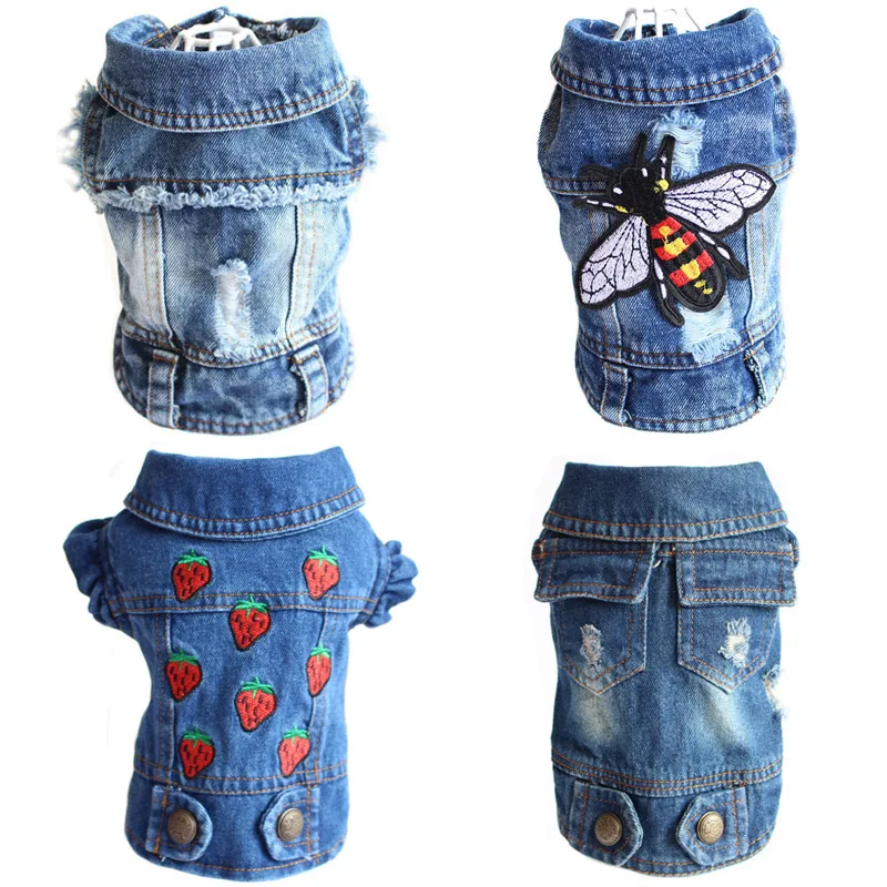 Fashion Cat Denim Vest Puppy Jacket Casual Jeans Coat Outfits Spring Autumn Cat Clothes For Kitten Small Medium Cats Pet Apparel