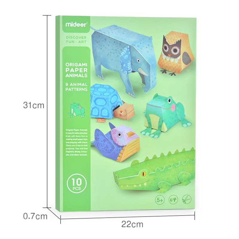 Kids Cartoon Animal DIY Colorful Paper Cutting Folding Toys Kingergarden Kids Educational Art Craft Toys For Children Gifts