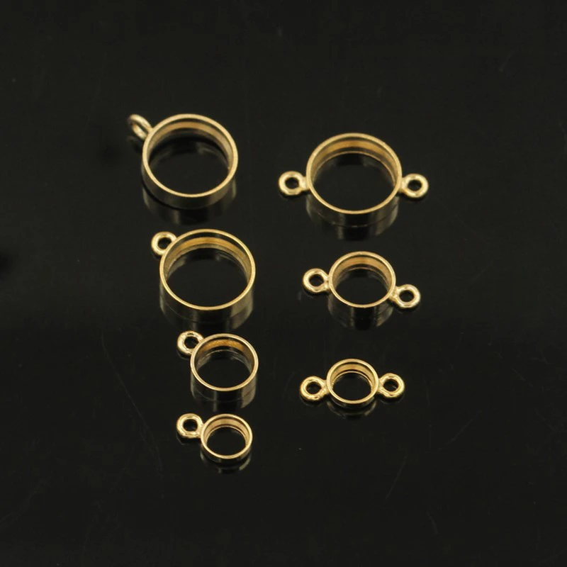 14K Gold Filled 3MM/4MM/6MM Bezel Drop Charm 1/20 14kt Gold Drop Pendant for Jewelry Making DIY Jewelry Accessories Findings