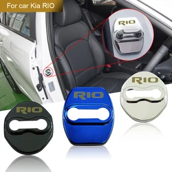 Cubierta protectora para cerradura de puerta de coche, accesorio de acero inoxidable 3D, 4 piezas, para kia rio 2, 3, 4, 5 x line XLINE