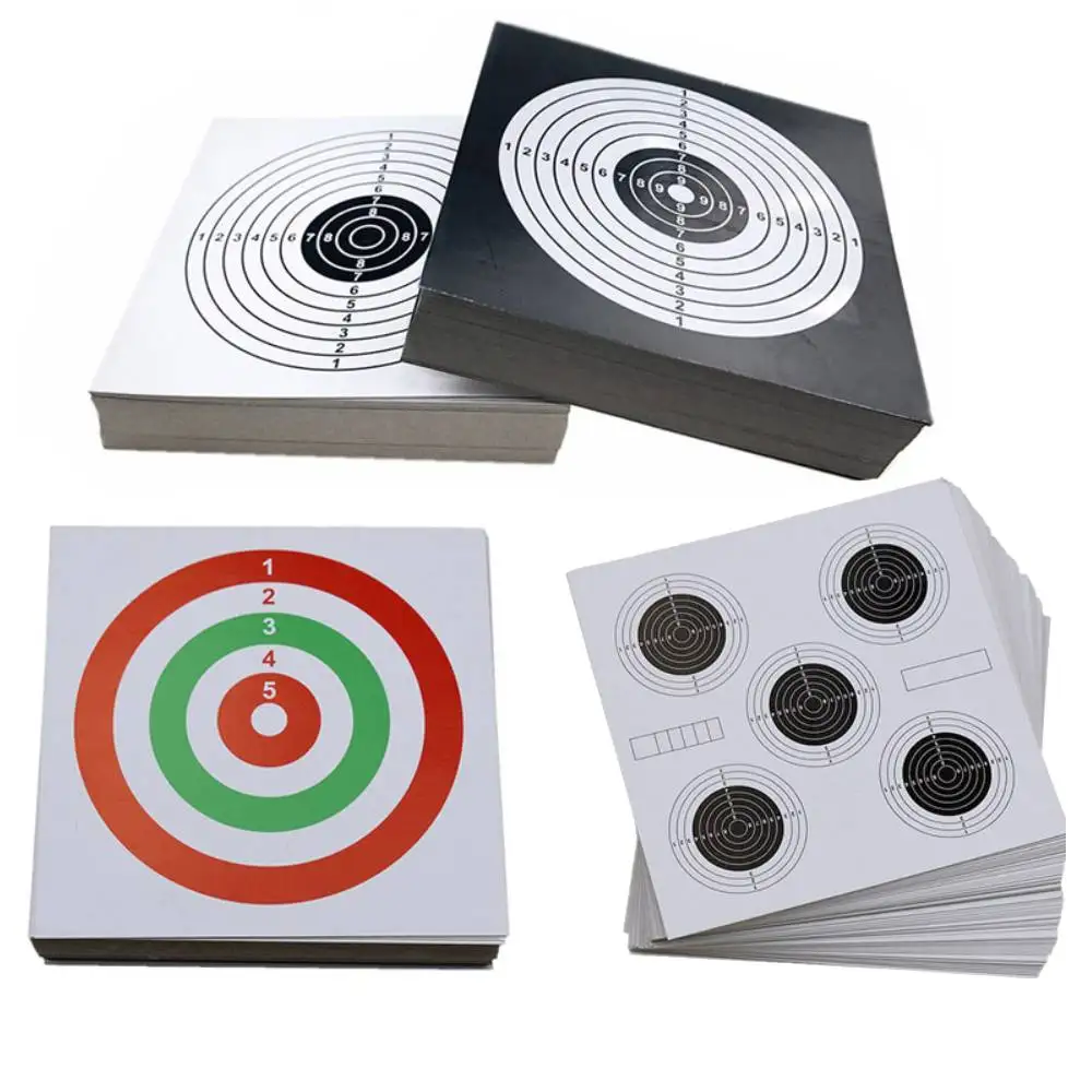 

GUGULUZA 100Pcs Shooting Training Target Paper Hunting Target Paper Pistol Rifle Practice Accessories