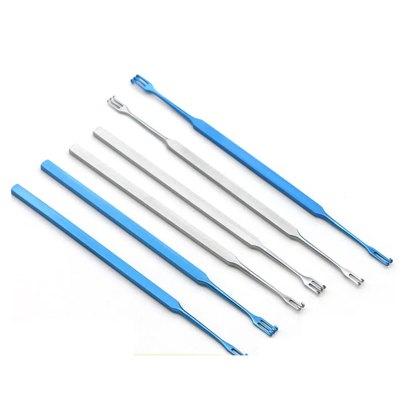 Retractor Lacrimal para párpados, bolsa de Ojos de rastrillo, doble cabeza, garras dobles, belleza, cirugía plástica, Oph