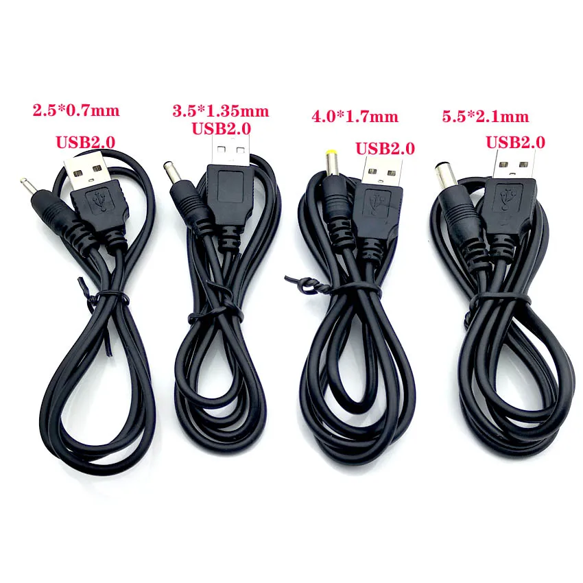 2 SZTUK/LOT Port USB do 2.0*0.6 2.5*0.7mm 3.0*1.1 3.5*1.35mm 4.0*1.7mm 5.5*2.1mm 2.5mm 5V DC Plug Barrel Jack Złącze kabla zasilającego