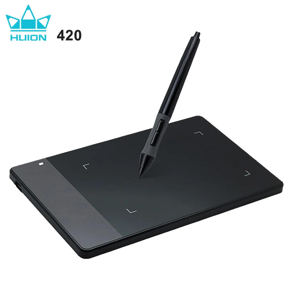 HUION 420 oryginalny tablet graficzny, 4-calowy, cyfrowy, mini USB, piórko do rysowania, tablet do grania OSU