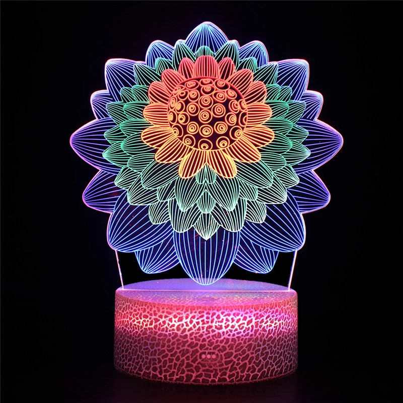 Nighdn Peacock 3d Night Lamp Illusion Night Light  for Children Bedroom Baby Gifts Birthday Christmas Decoration Arts Home Decor