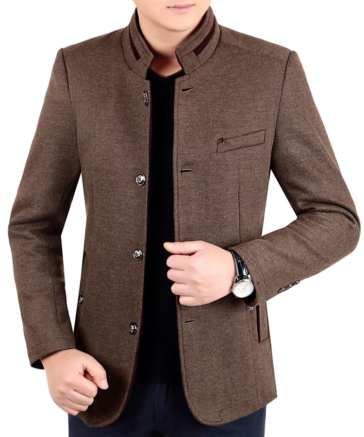 Autumn Winter Wool Coat Men Leisure Long Woolen Coats Men's Pure Color Business Casual Fashion Jackets Men Wool Overcoat Outwear