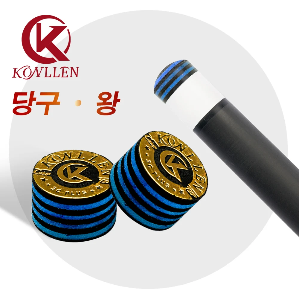 Konllen-punta de Taco de Carom de billar profesional, accesorio de 9 capas, buena flexibilidad, Libre, 14mm