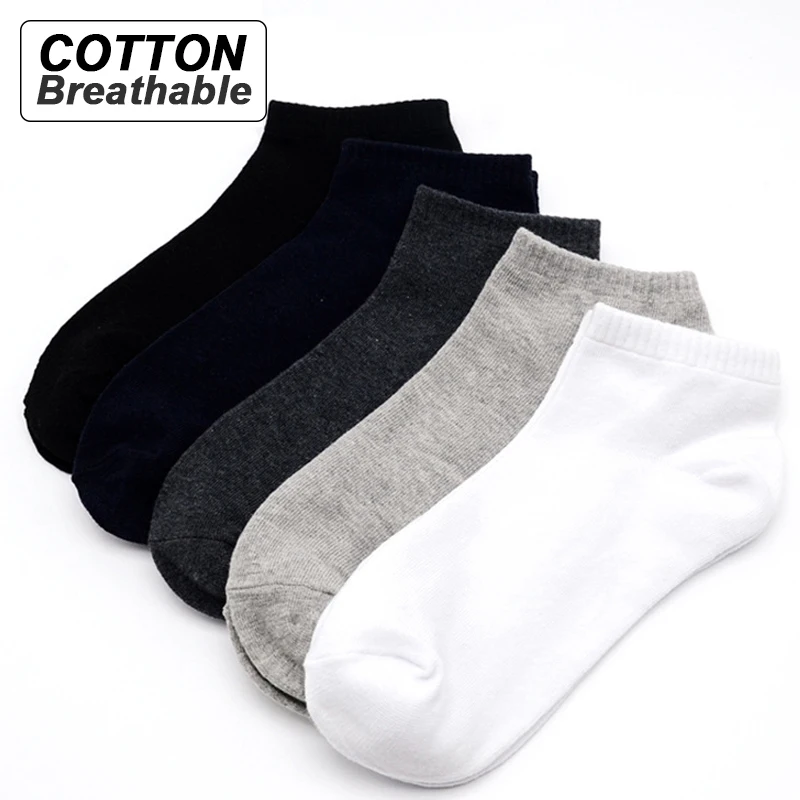 5Pairs/lot Men Socks Cotton Large size39-48 High Quality Casual Breathable Boat Socks Short Men Socks Busines Male Socks Summer