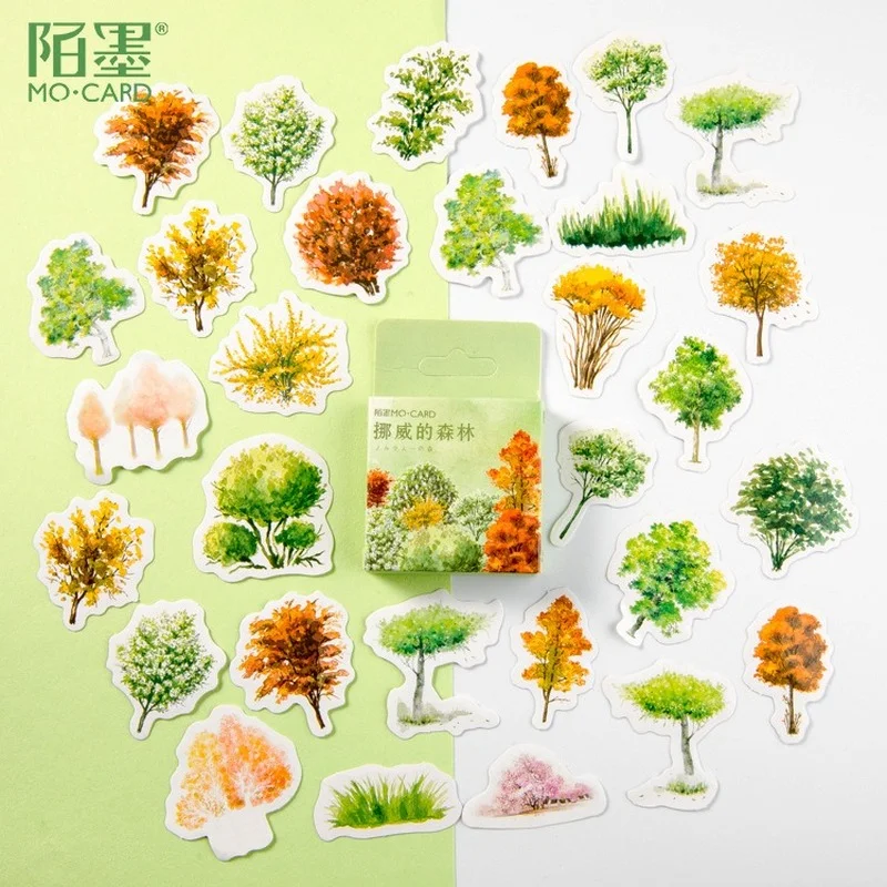 46Pcs/Box Tropical Rainforest Mini Label Stickers Decorative Stationery Stickers Scrapbooking Diy Diary Album Stick Label