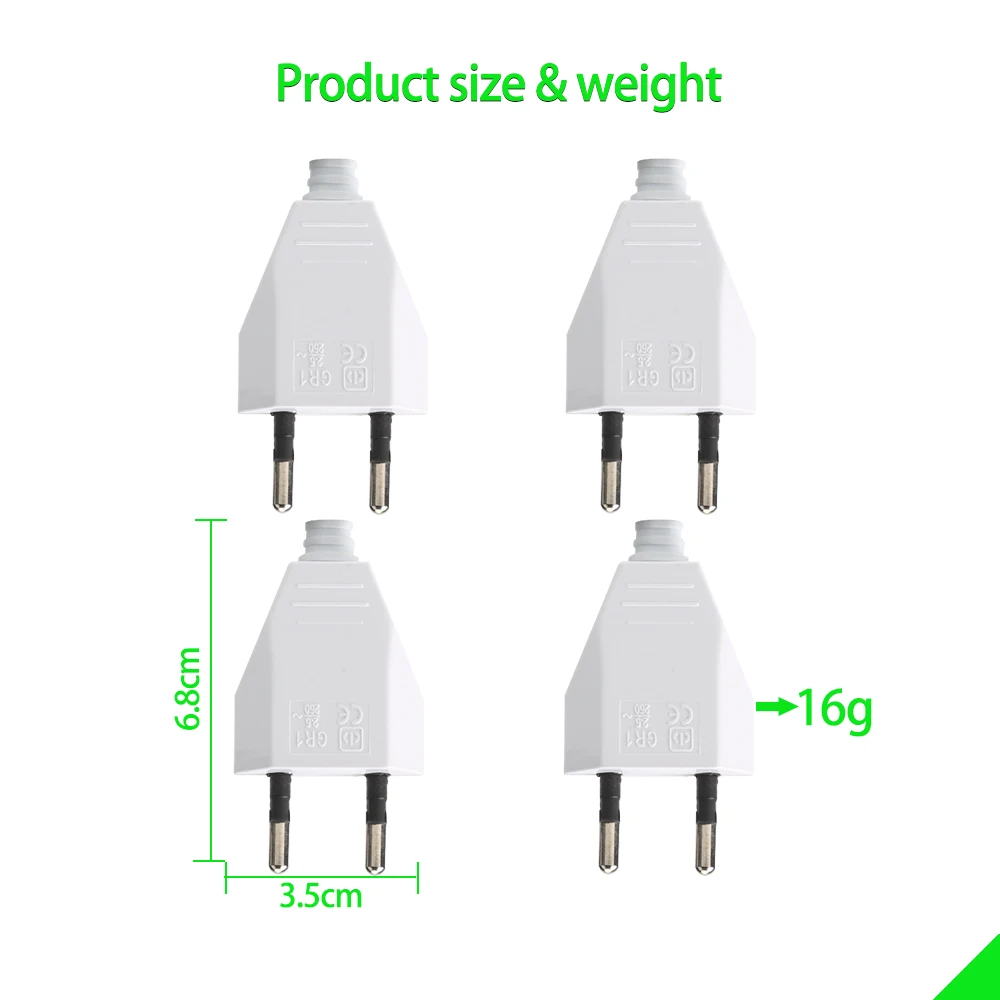 4.0mm EU Male Female Butt VDE Power Cord Plug Power socket Europ EU plug Light-fixture 2 core Connection Plug.