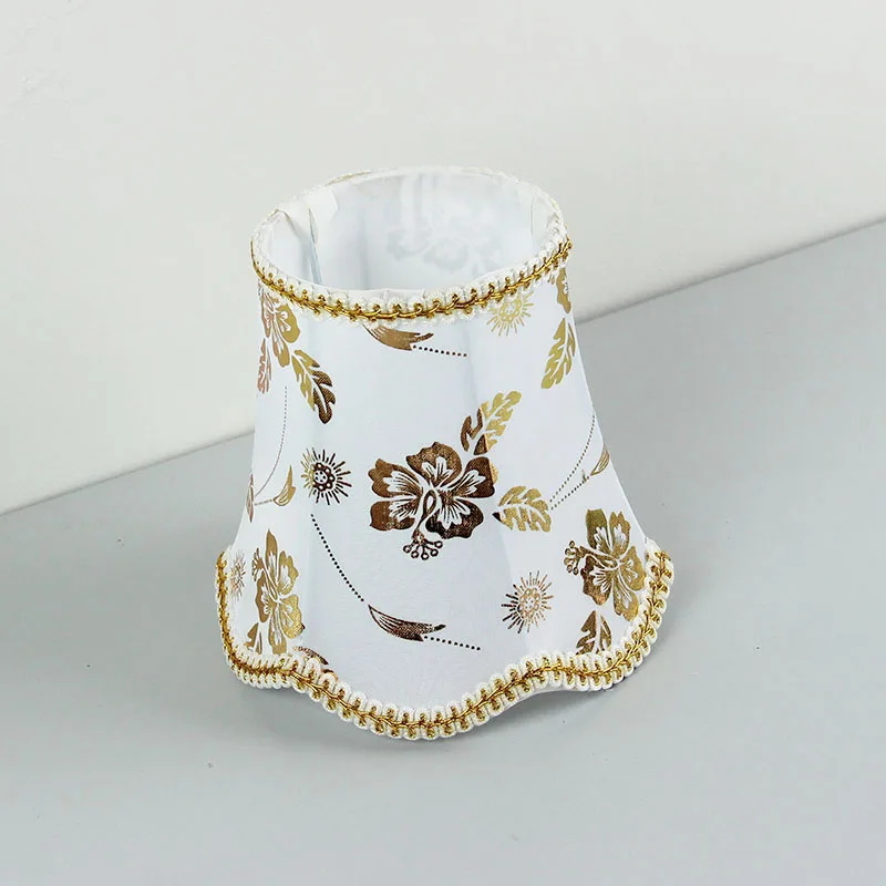 Chrome or Gold color small table lampshade, Fabric lamp shades covers for wall lamp, E27 hole 4.2cm