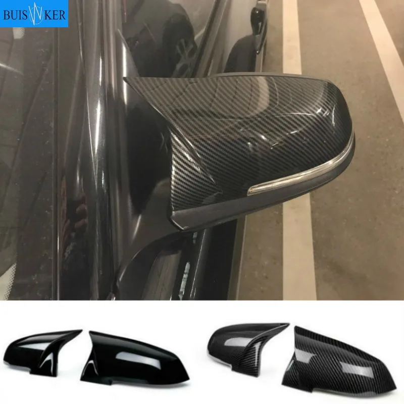 2 조각 백미러 커버 캡 카본 블랙 BMW 시리즈 1 2 3 4 X M 220i 328i 420i F20 F21 F22 F23 F30 F32 F33 F36 X1