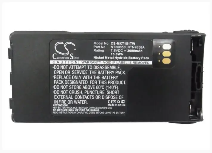 

cameron sino 2000mah battery for MOTOROLA MT1500 PR1500 XTS1500 XTS2500 NNTN7335 NNTN7554 NNTN9858 NTN9815 NTN9815A NTN9851AR