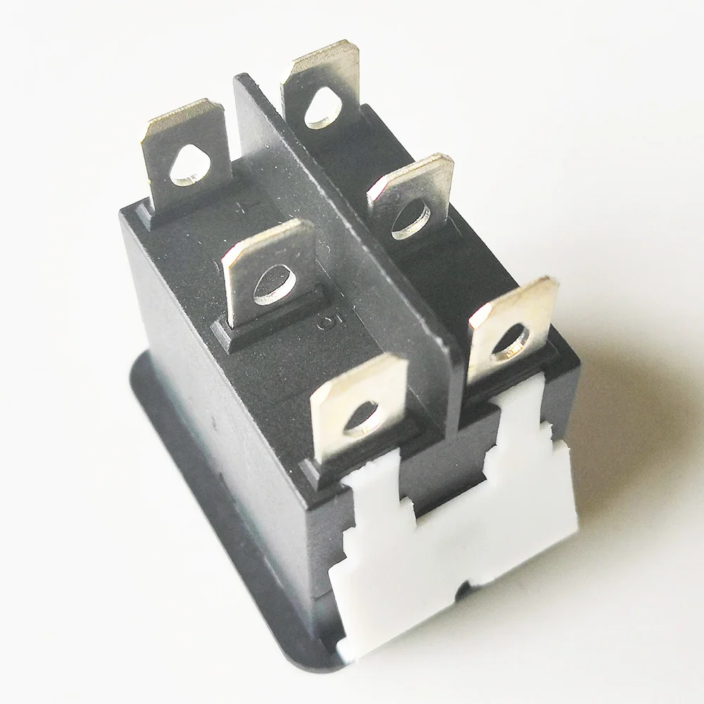 JDNN LA158-2 250V 10A 6Pin Electric Waterproof Double Momentary Rocker Switches for Power Tools Accessories Parts, Black