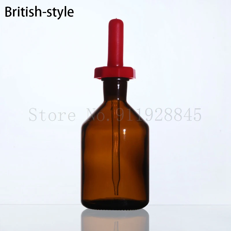 4pcs/lot Transparent /Brown British dropper bottle Dropper Bottle Gropping Glass Laboratory Drop