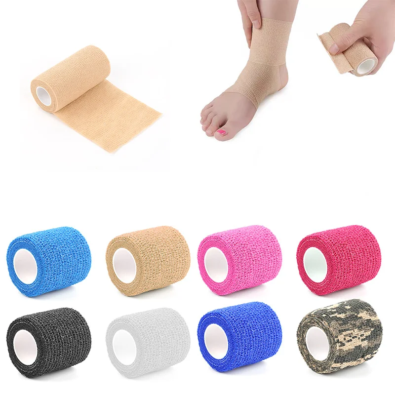 5m Colorful Self-adhesive Elastic Bandage Elastoplast Sports Wrap Tape Sports Protector For Knee Finger Ankle Palm First Aid Kit