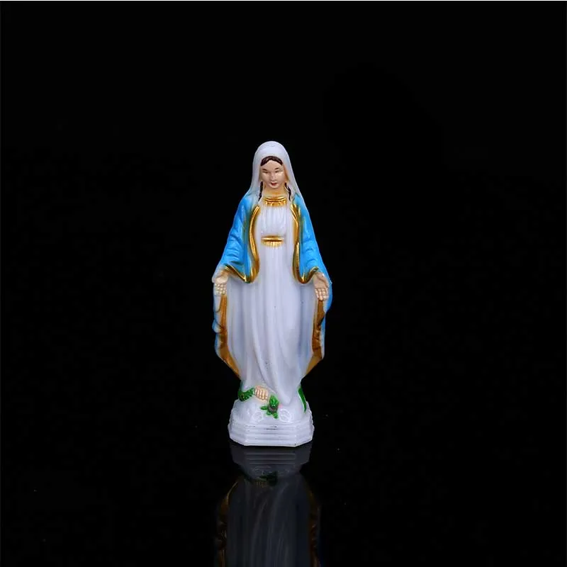 Catholic Plastic Blue Mary Statue Madonna Handmade Virgin Mary Statue Jesus Christmas Home Decoration Christmas Gift