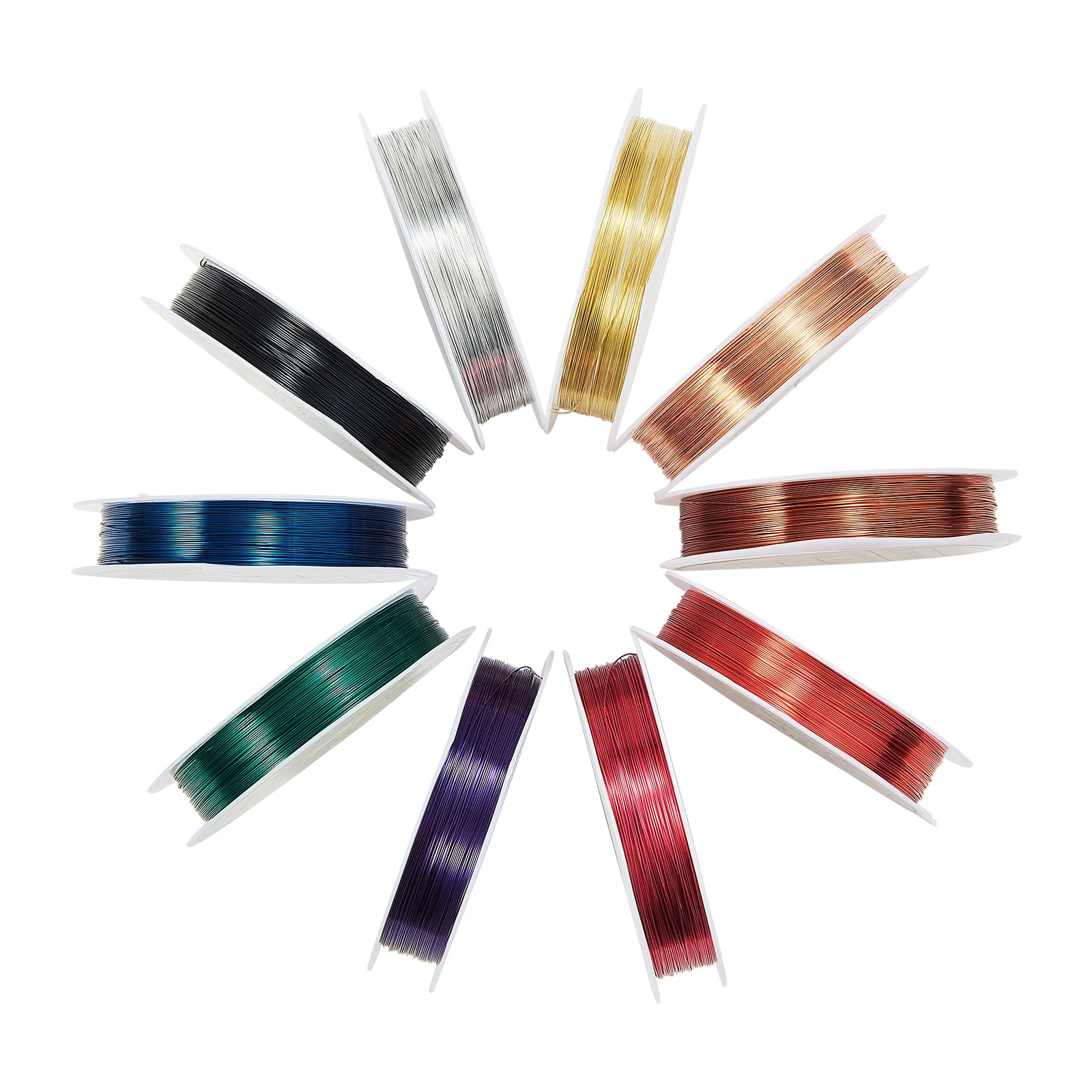 10 Rolls Copper Wire for Bracelet Necklace Jewelry DIY Making Accessories Craft Beading Wire 0.3mm Mixed Color