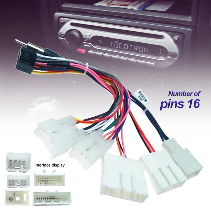 

16 Pin Car Stereo Wiring Harness Connector For To-yota Radio Install Cable Plug obd2 car accessories