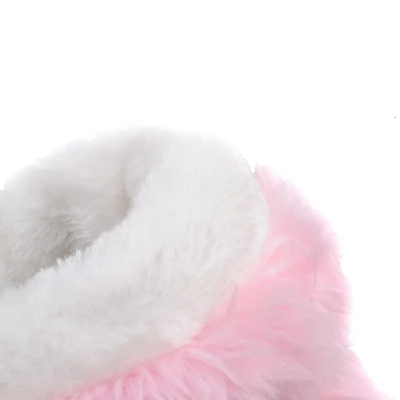 2024 Nowa moda zimowa Womens Warm Fur High-heeled Boots Pink White Black Bowtie Lovely Lolita Ladies Party Wedding Shoes 33-43