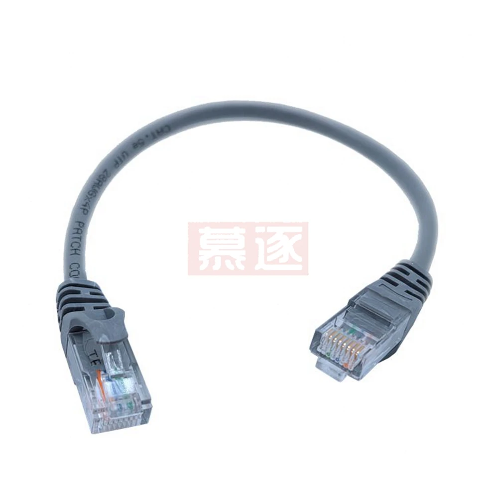 Szary 10CM CAT5 CAT5e CAT6e UTP kabel sieciowy Ethernet z męskiego na męskie RJ45 Patch LAN krótki kabel 10CM