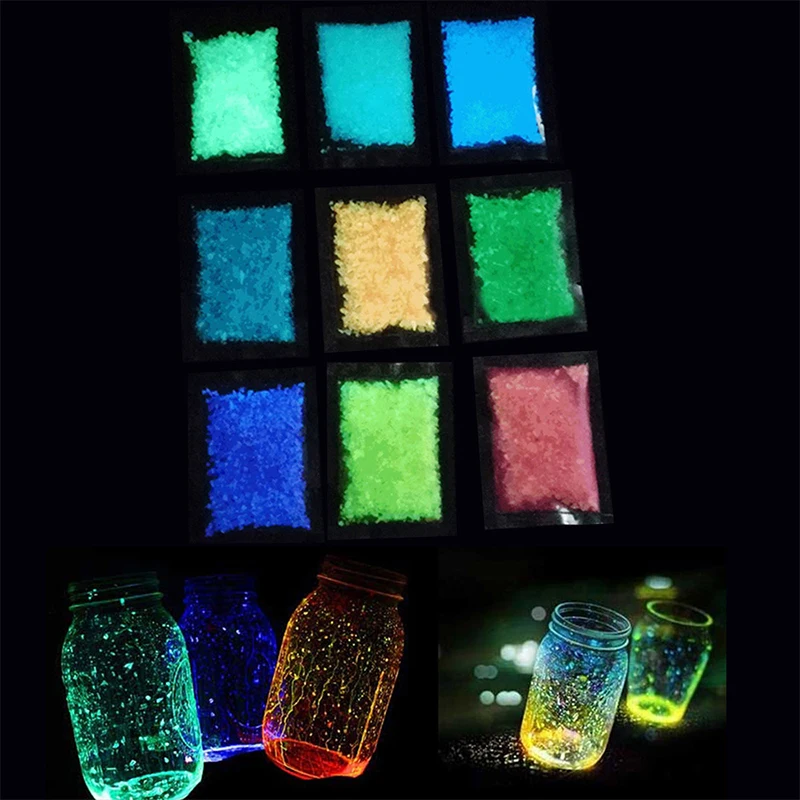 10g Glow Gravels Stones Glow in the Dark Luminous Noctilucent Sand Fish Tank Aquarium Fluorescent Particles DIY Party Decoration